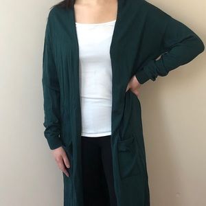Gem Colored Open Cardigan w/ Pockets